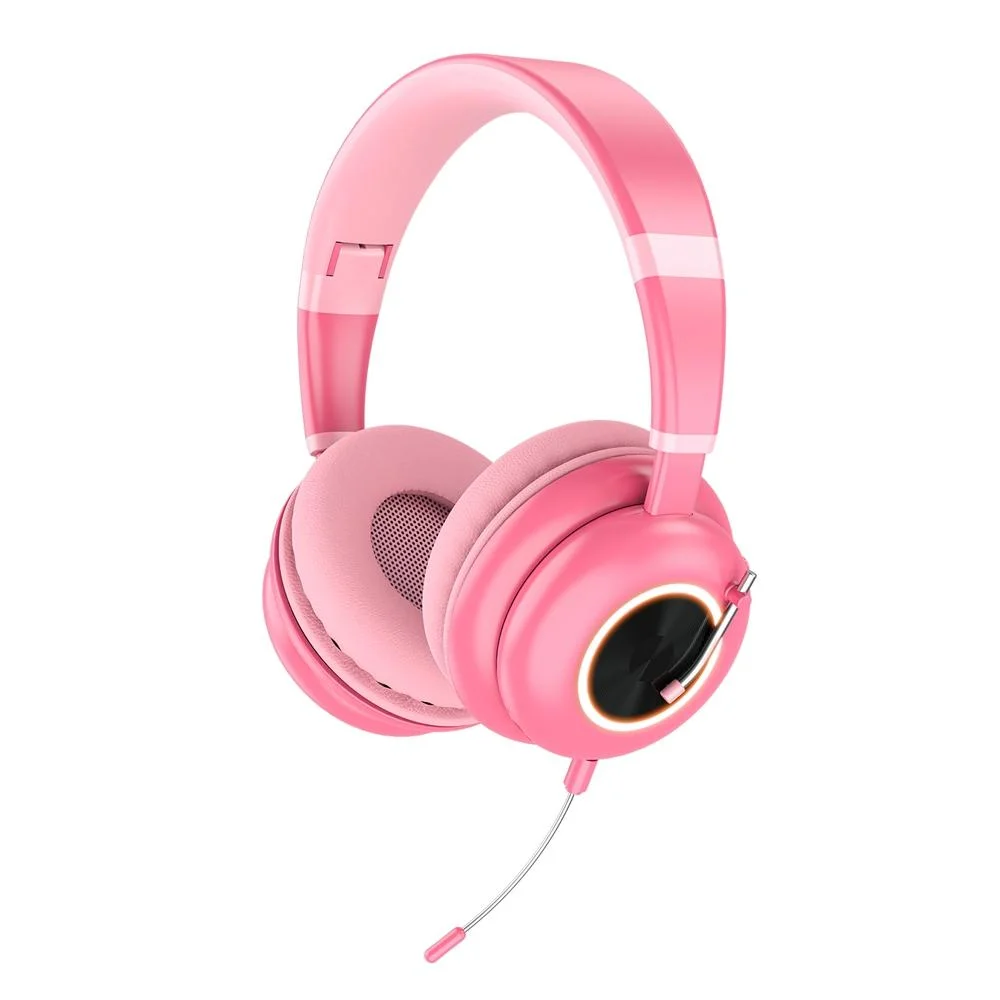 Foldable Wireless Headset With Mic Ke-29 - Pink