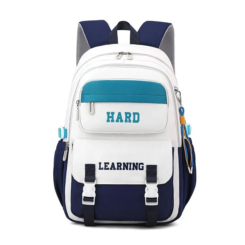 Versatile 15.6 Backpack for School & Work - Casual Design - Blue And White