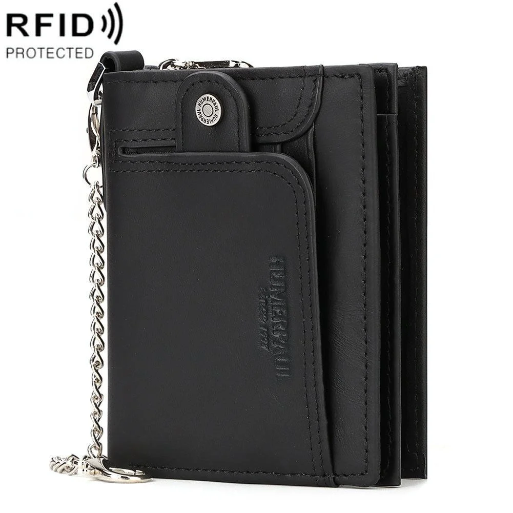 Anti-magnetic Rfid Men Wallet - Secure Protection - Black