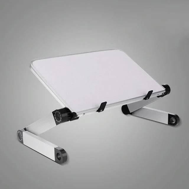 Adjustable Folding Laptop Stand - 360 Degree Rotation Aluminum Alloy - White