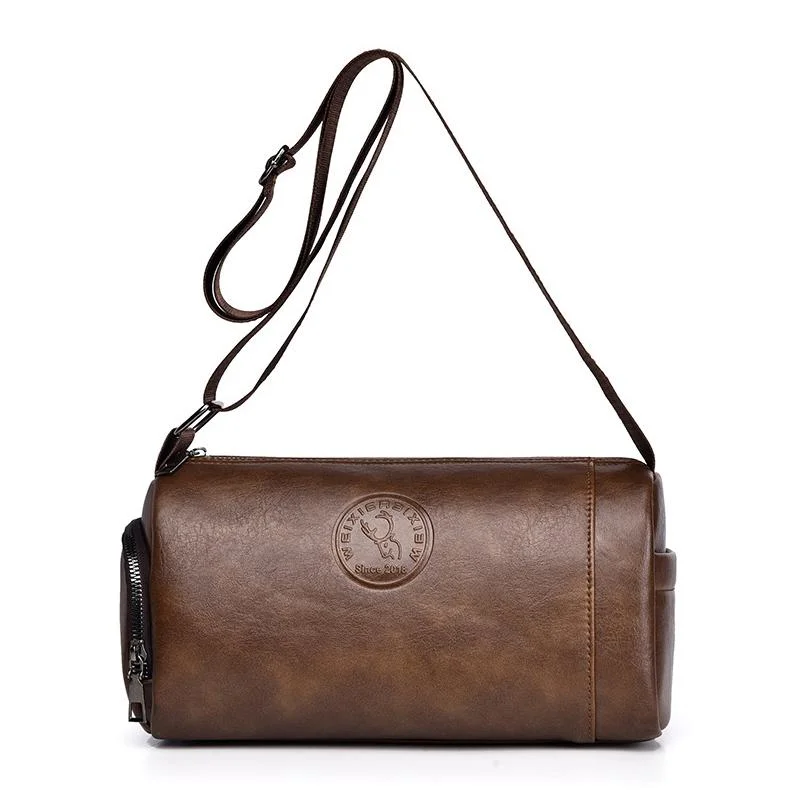 Waterproof Men Crossbody Backpack Large Capacity - Brown