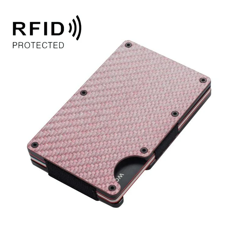 Carbon Fiber Rfid Card Holder - Secure & Stylish - Red