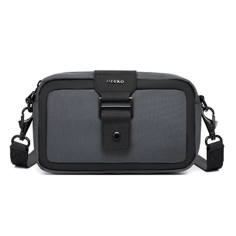 Waterproof Mini Crossbody Bag For Men Oxford Cloth Design - Grey