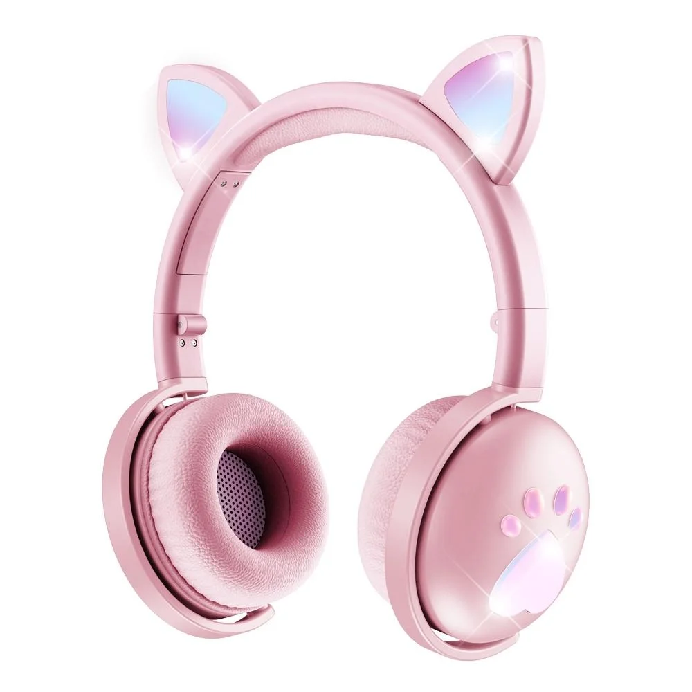 7.1 Surround Sound Cat Ear Gaming Headset With Mic - Pink