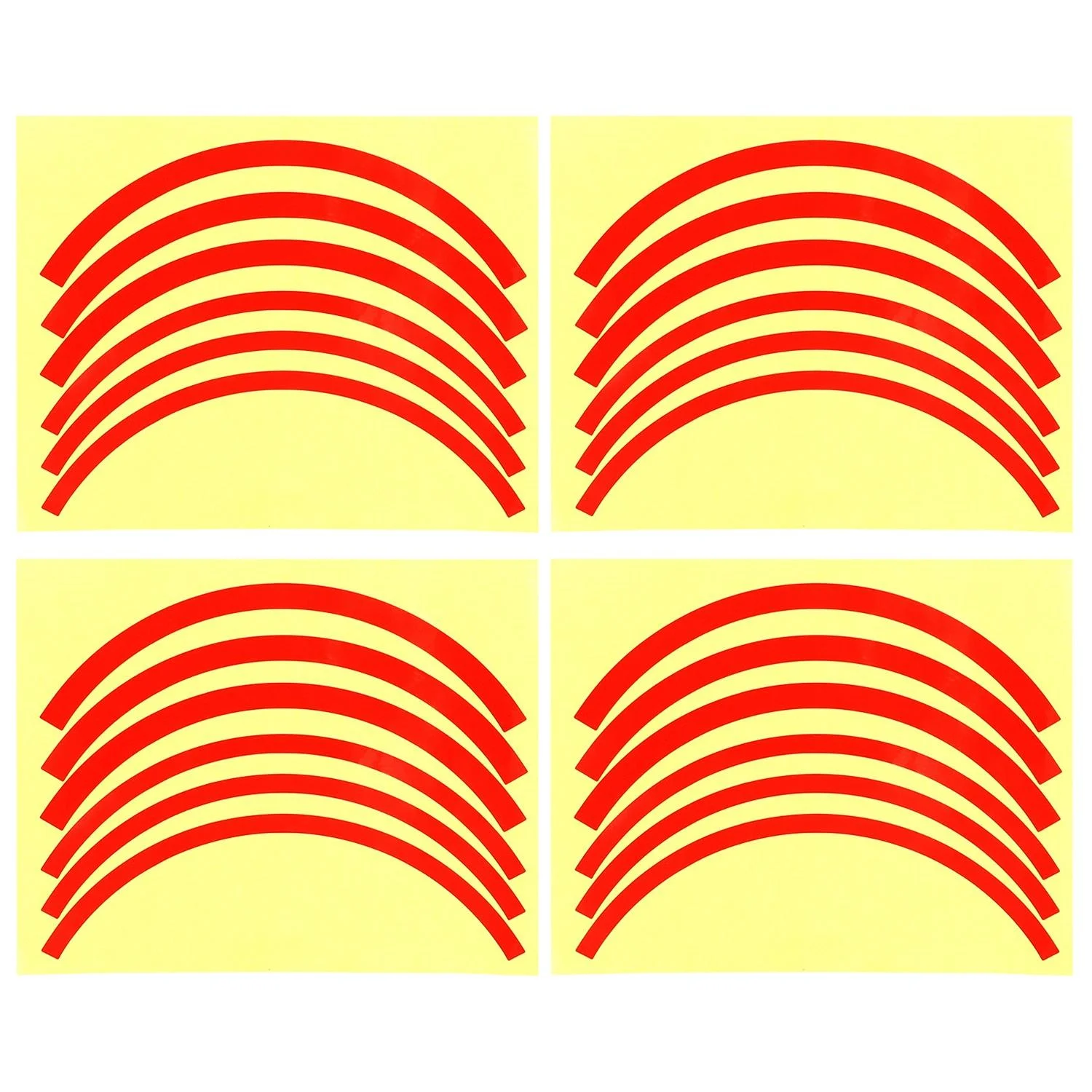 Blue Wheel Hub Sticker Set for Scooter / Bike / Electric Vehicle 2 Pcs - Red