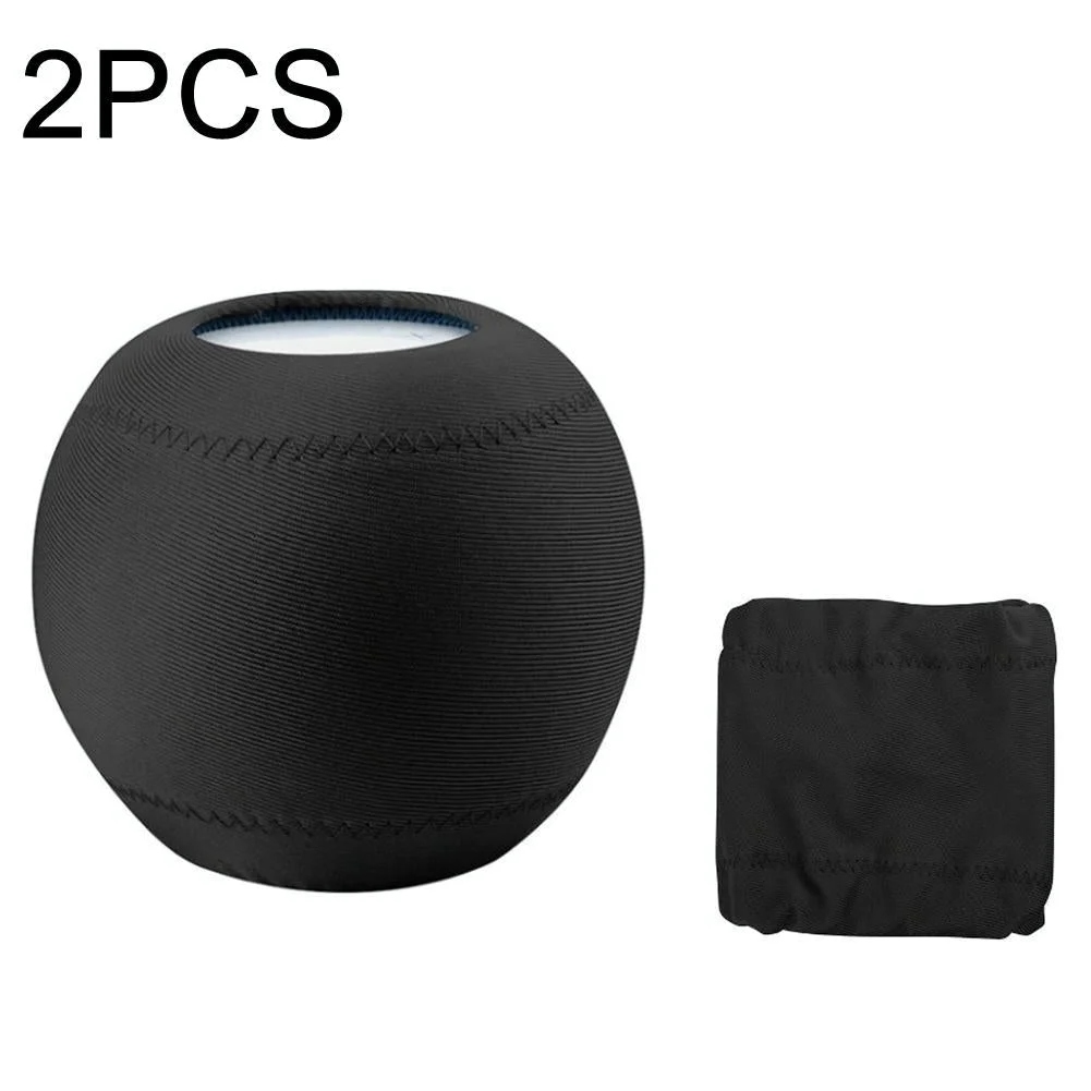 Protective Cloth Cover for Homepod Mini Speaker - Set of 2 - Black