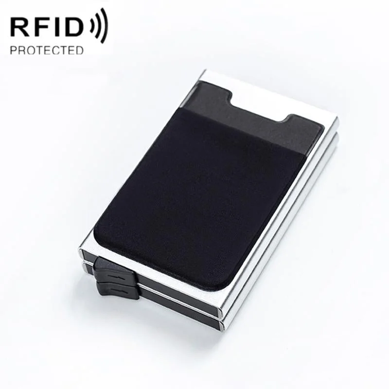 Rfid-blocking Coin Card Holder - Anti-degaussing - Silver Black