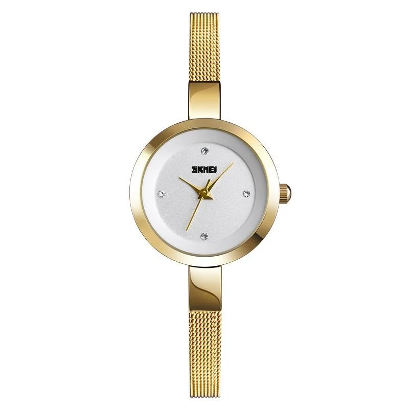 Lightweight Steel Band Women Quartz Watch - Business Casual - Golden