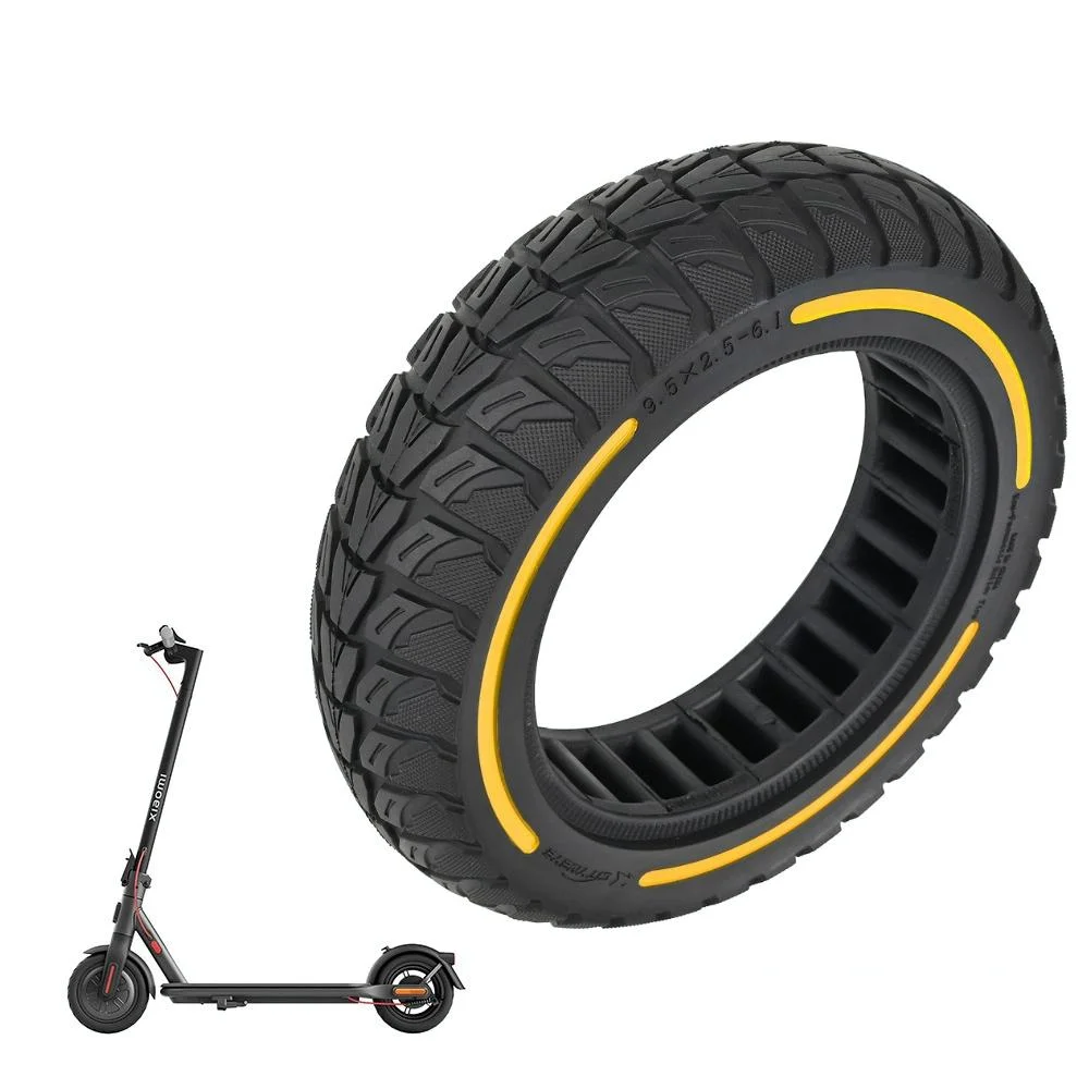 Colourful 2.5-7 Inch Honeycomb Tires for Xiaomi Scooter 4 / 4 Pro - Off-road Flick Design - Yellow