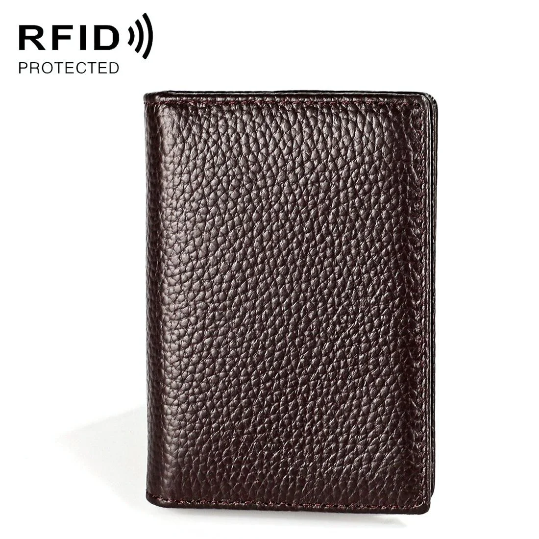 Men Leather Rfid Card Holder - Blocking Technology - Coffe