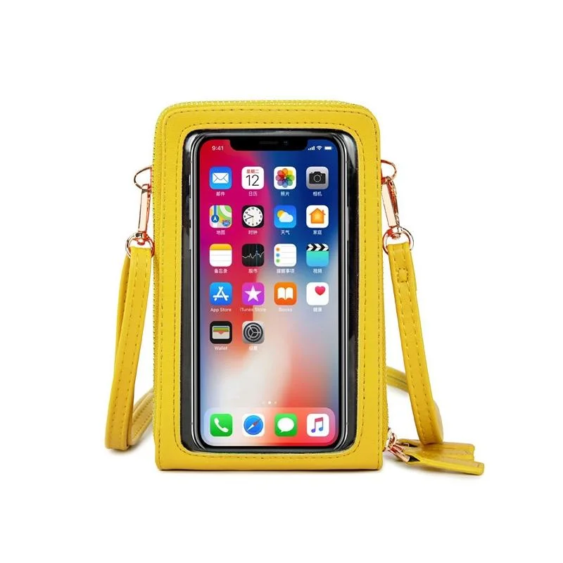 Multifunctional Touch Screen Phone Bag - Yellow