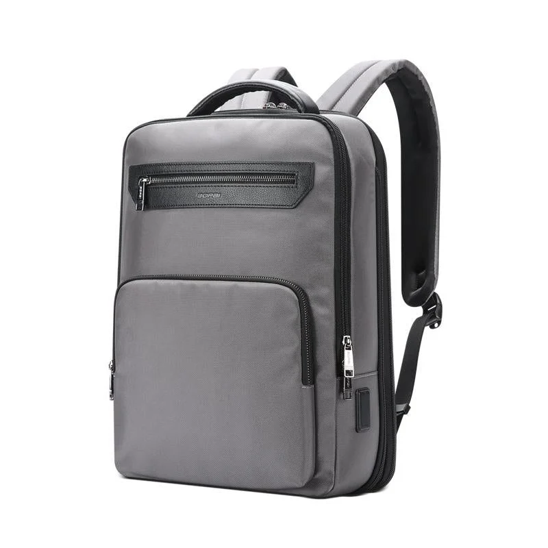 Waterproof Expandable Backpack with Usb Charging - Multi-compartment - Dark Gray