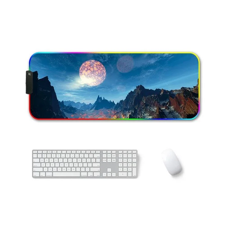 Rgb Non Slip Mouse Pad With Thermal Transfer - Snow Peak