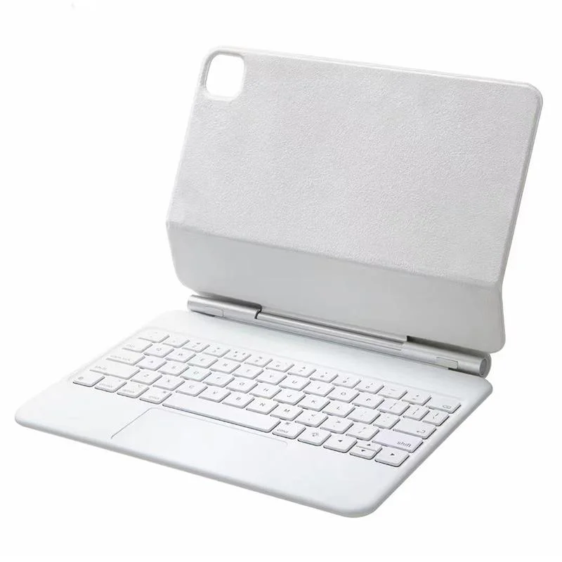 Bluetooth Keyboard Leather Case With Touch Pad - Bp129 - White