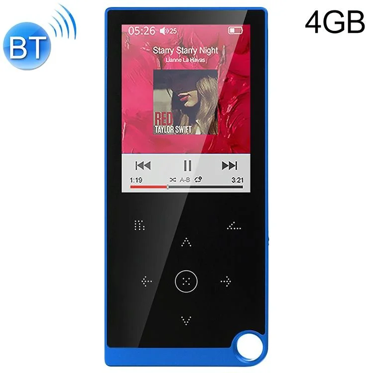 2.4 Inch Touch Mp4 / Mp3 Player 4Gb Memory Bluetooth E Book Alarm Timer - Blue