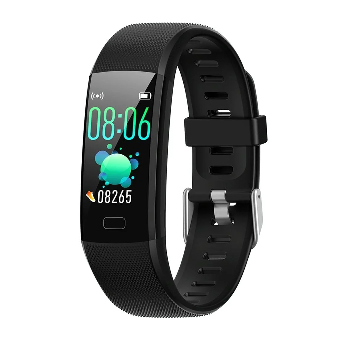 Smart Health Bracelet With Call Reminder And Monitoring - Black