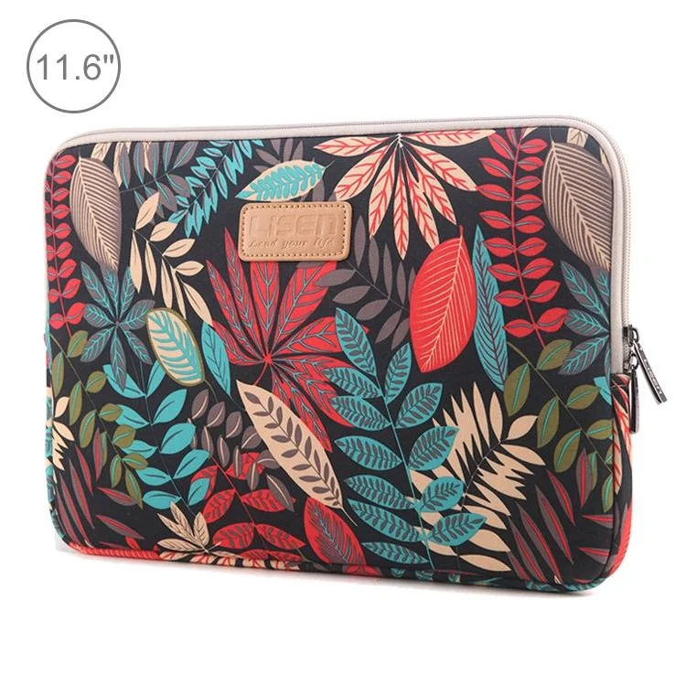 Colourful Leaves Sleeve Case Briefcase with Zipper - Black