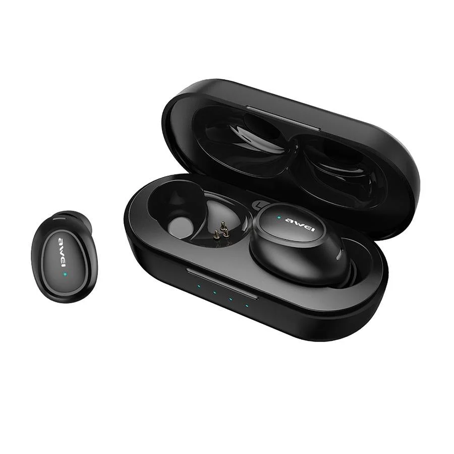 Wireless T16 Tws Bluetooth V5.0 Sports Headset with Charging Case - Black