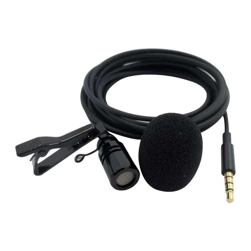 Clip-On Lavalier Microphone For Mobile Phones - 1.2M - Black