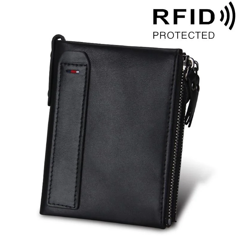 Men Leather Rfid Blocking Card Holder Wallet - 12.1x9.4x2.7cm - Ccb1085B