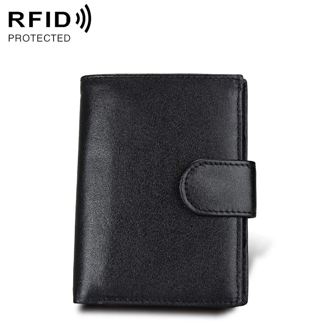 Men Rfid Leather Passport Wallet - Compact & Secure - Black