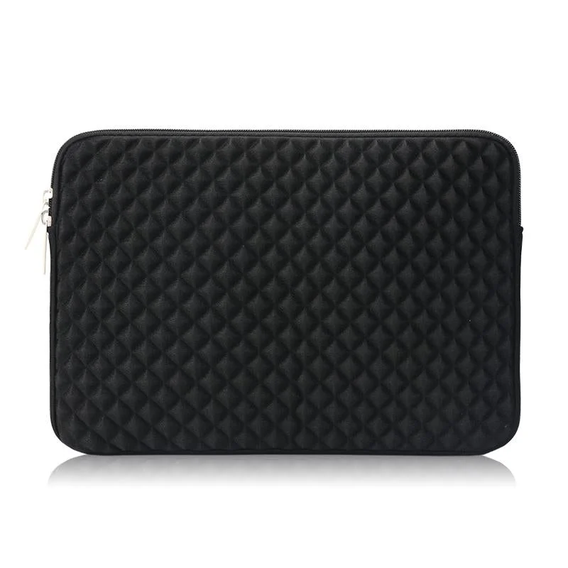Textured Diamond Laptop Sleeve - Compact - Black