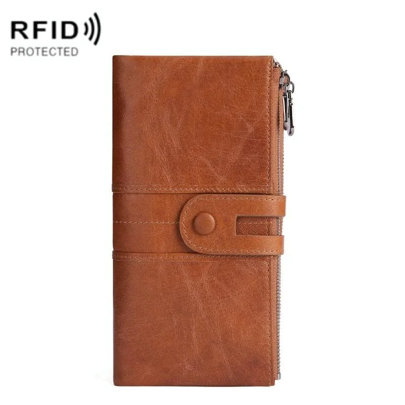 Women Leather Rfid Wallet - Sleek & Secure - Brown