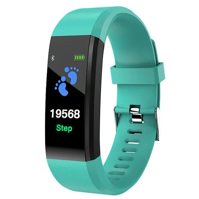 Fitness Tracker With Heart Rate And Blood Pressure Monitoring - Blue