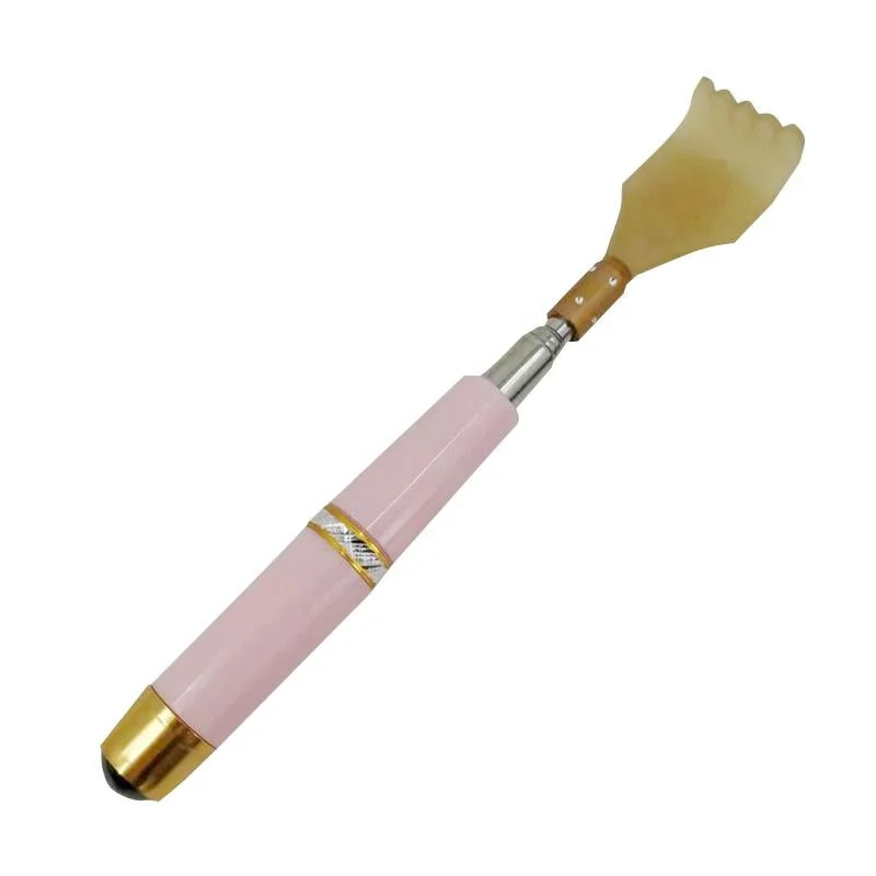 Retractable Back Scratcher With Magnetic Tickler - Pink