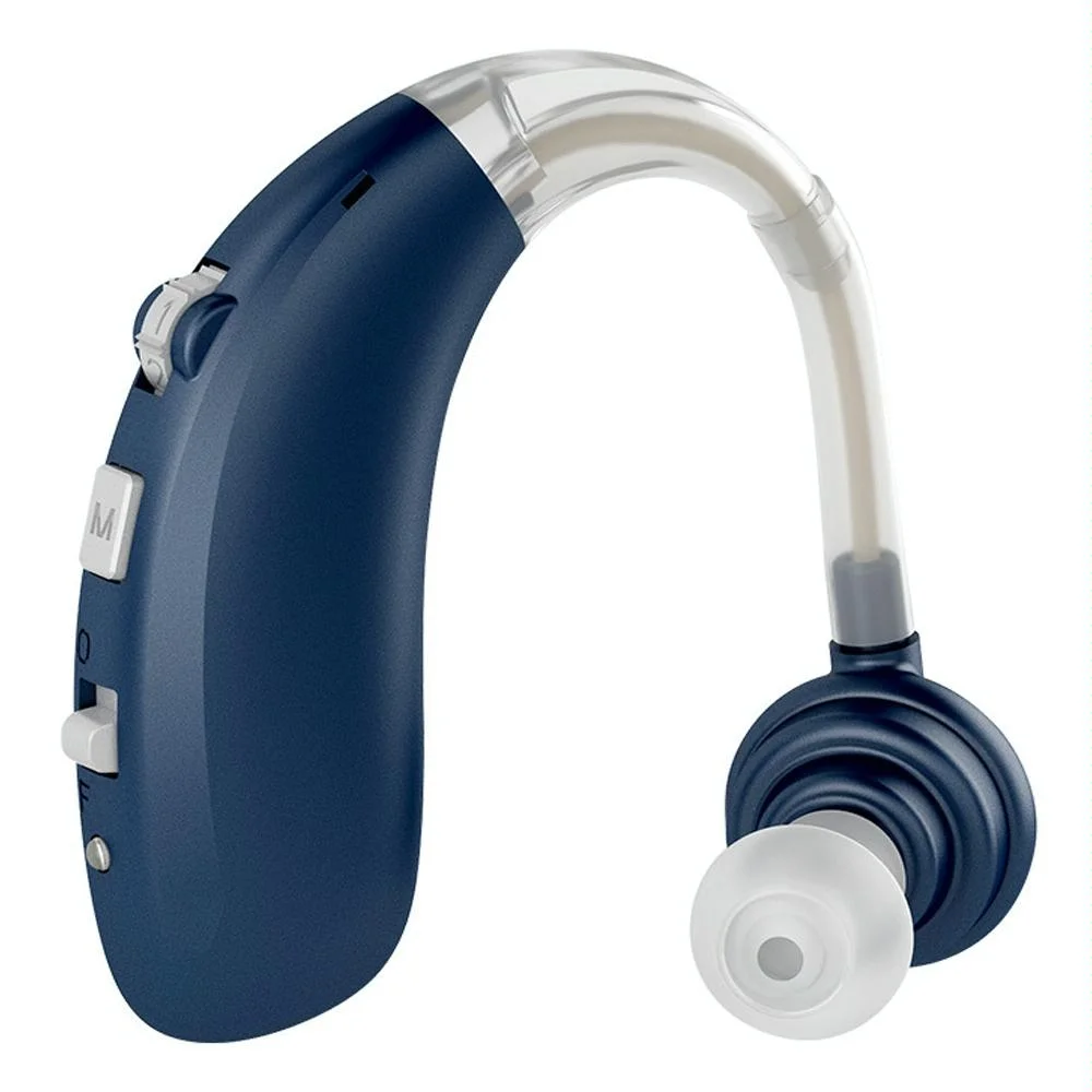 Earhook Hearing Aid With Usb Charging Noise Reduction - Blue