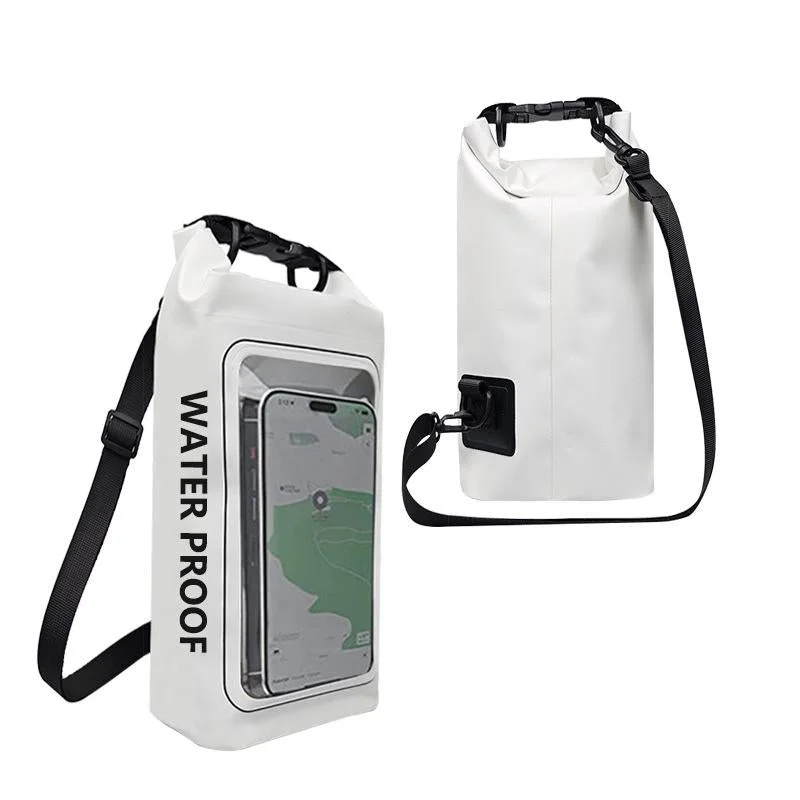 2 In 1 Waterproof Crossbody Phone Bag For Outdoor Cycling Swimming 2L Capacity - White - 2L