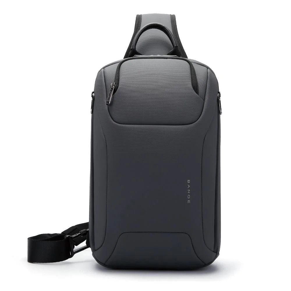 Men Chest Bag Business Shoulder Crossbody Bag - Grey