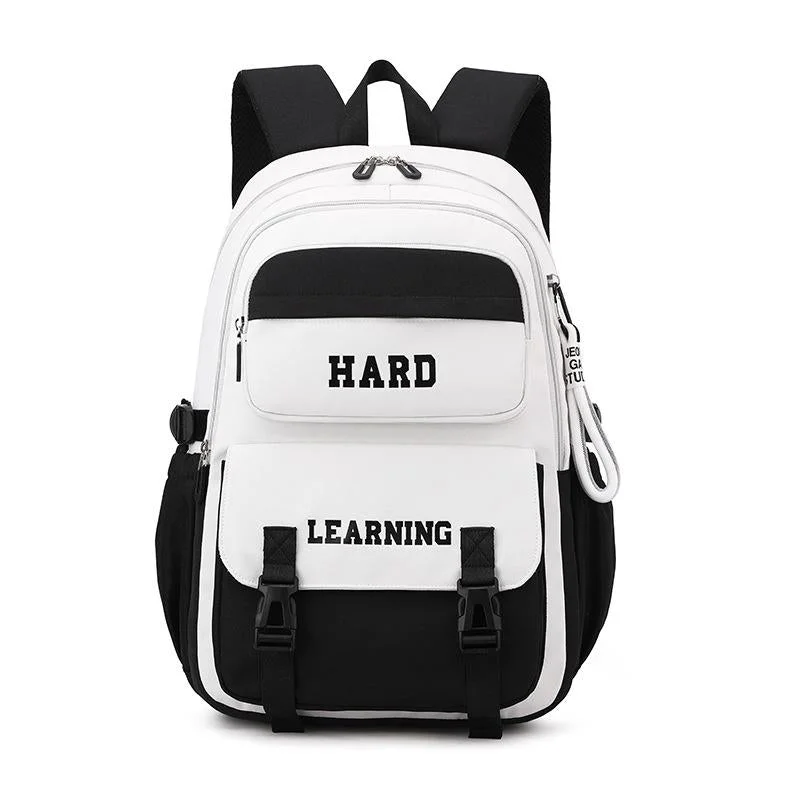 Versatile 15.6 Backpack for School & Work - Casual Design - Black And White