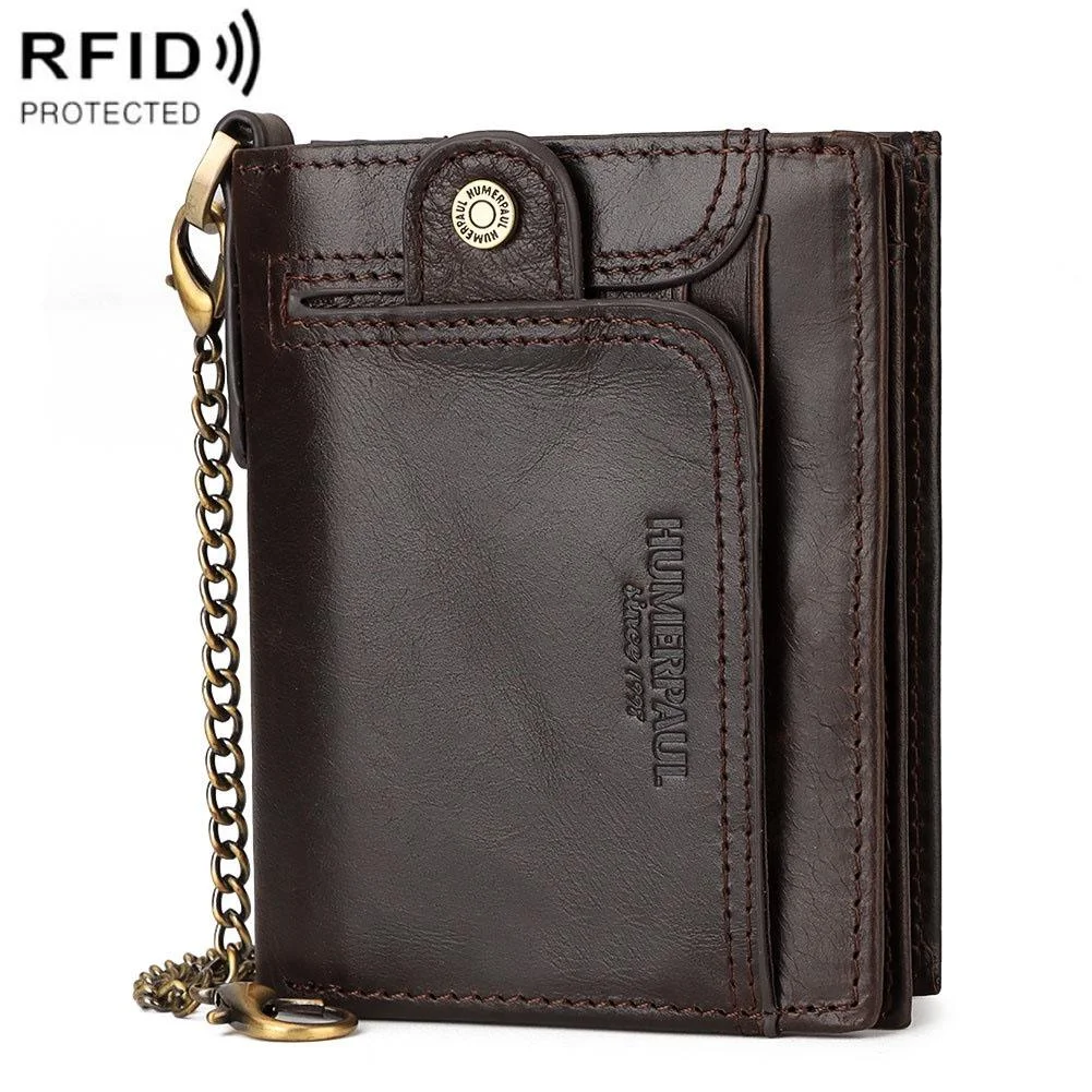 Anti-magnetic Rfid Men Wallet - Secure Protection - Brown