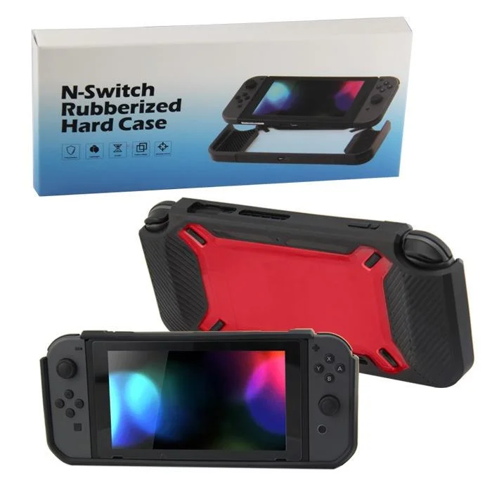 Nintendo Switch Back Cover - Scratch Resistant - Black + Red