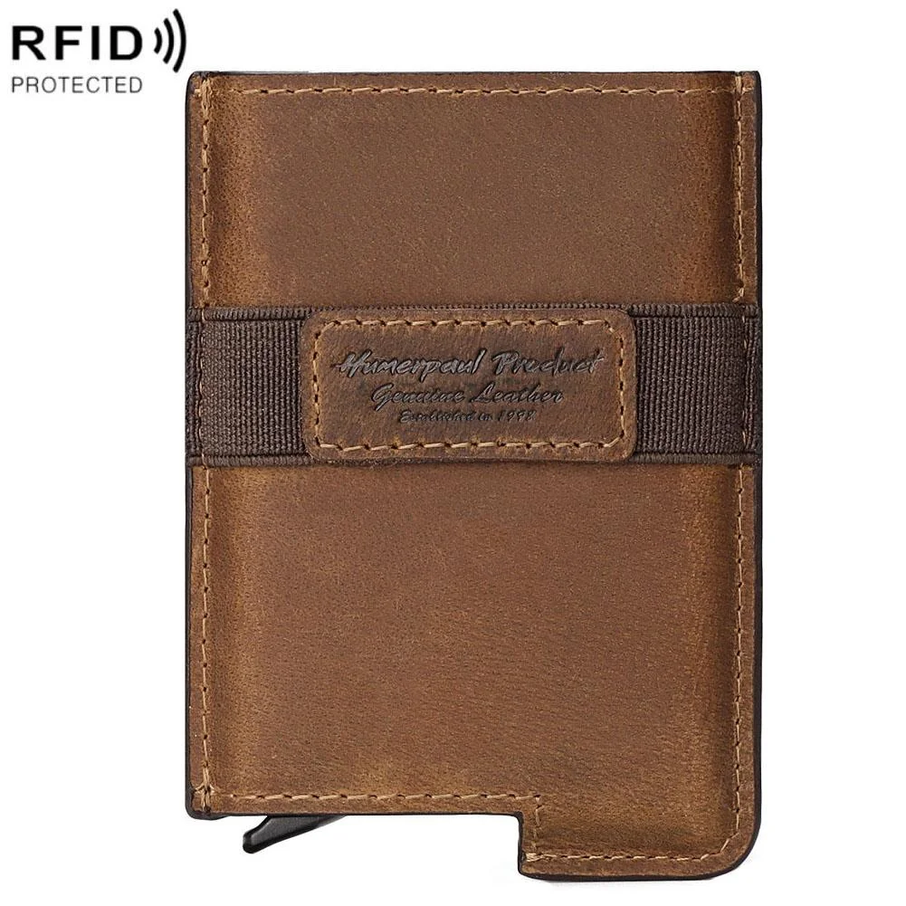 Leather Rfid Credit Card Holder - Secure & Stylish - Brown