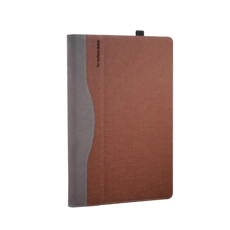 Versatile 13.5 Leather Laptop Sleeve for Microsoft Surface - Multi-functional - Business Brown