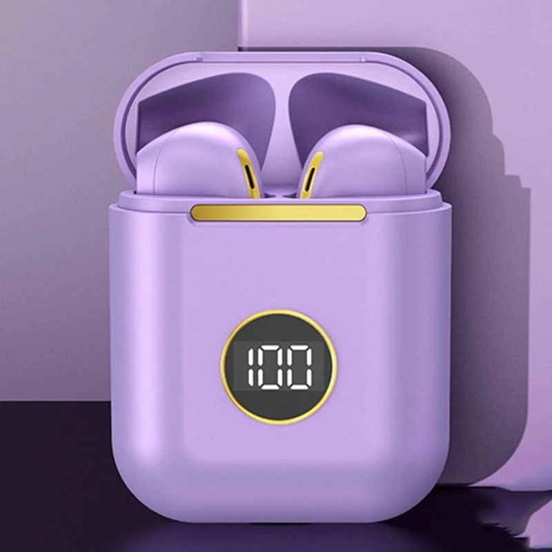 Wireless Sport Bluetooth Headphones with Led Display and Noise Reduction - Purple