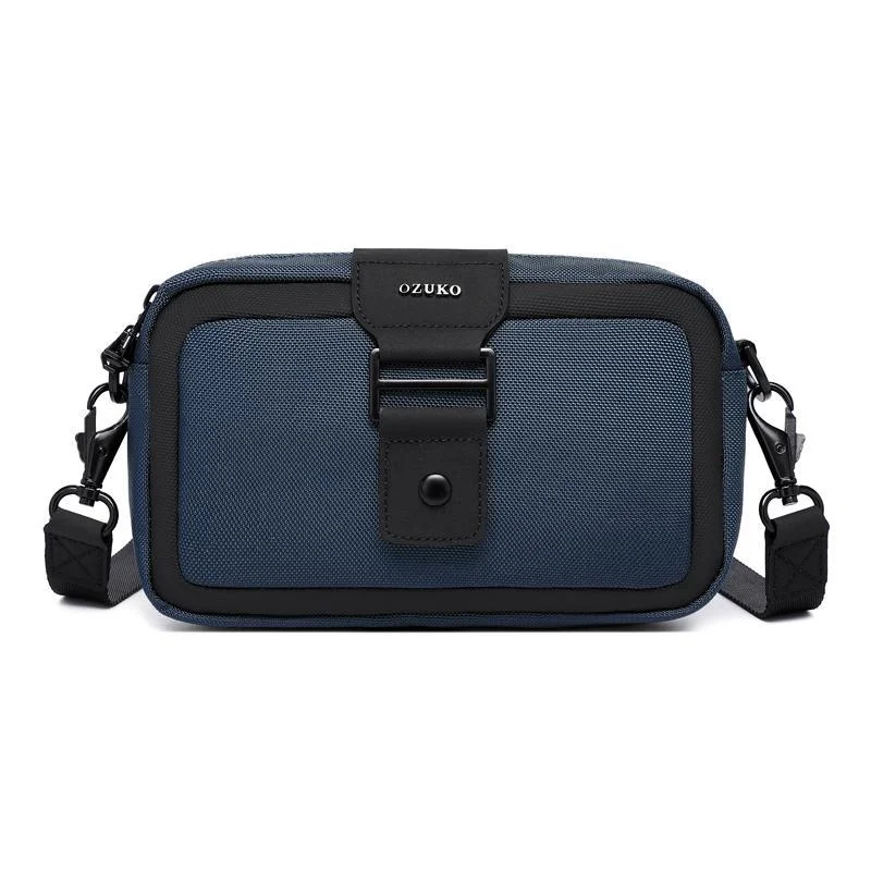 Waterproof Mini Crossbody Bag For Men Oxford Cloth Design - Blue