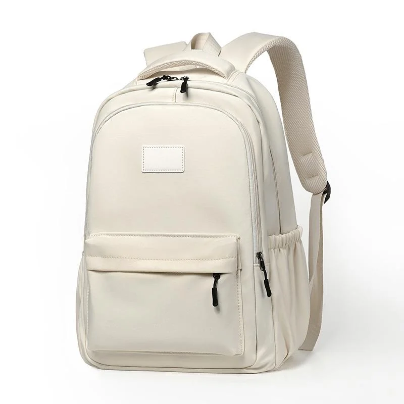 Versatile Solid Backpack For Teens & Adults - White