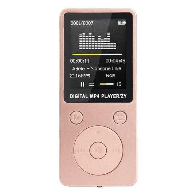 Portable Mp4 Music Player With Fm Radio & Recording Black - Pink No Memory