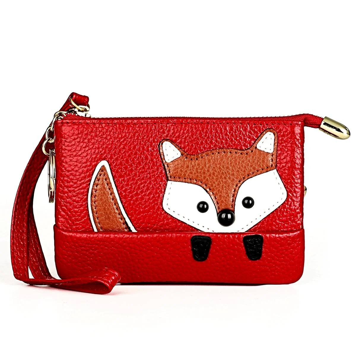 Mini Leather Fox Key Case for Sewing Thread - Red