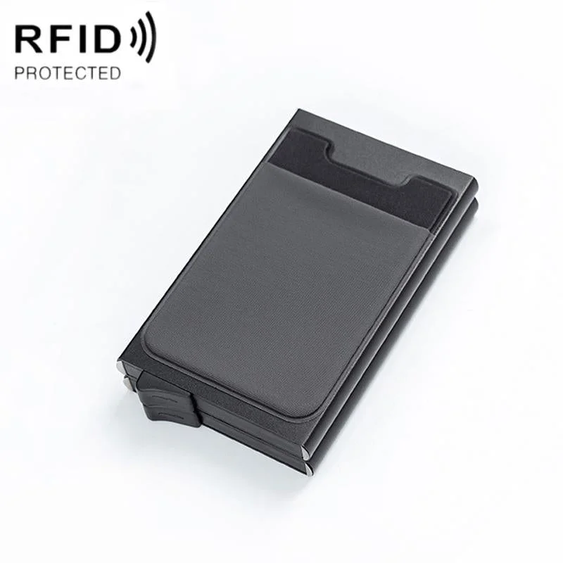 Rfid-blocking Coin Card Holder - Anti-degaussing - Black Grey