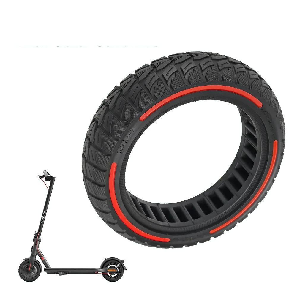 Colourful 2.5-7 Inch Honeycomb Tires for Xiaomi Scooter 4 / 4 Pro - Off-road Flick Design - Red