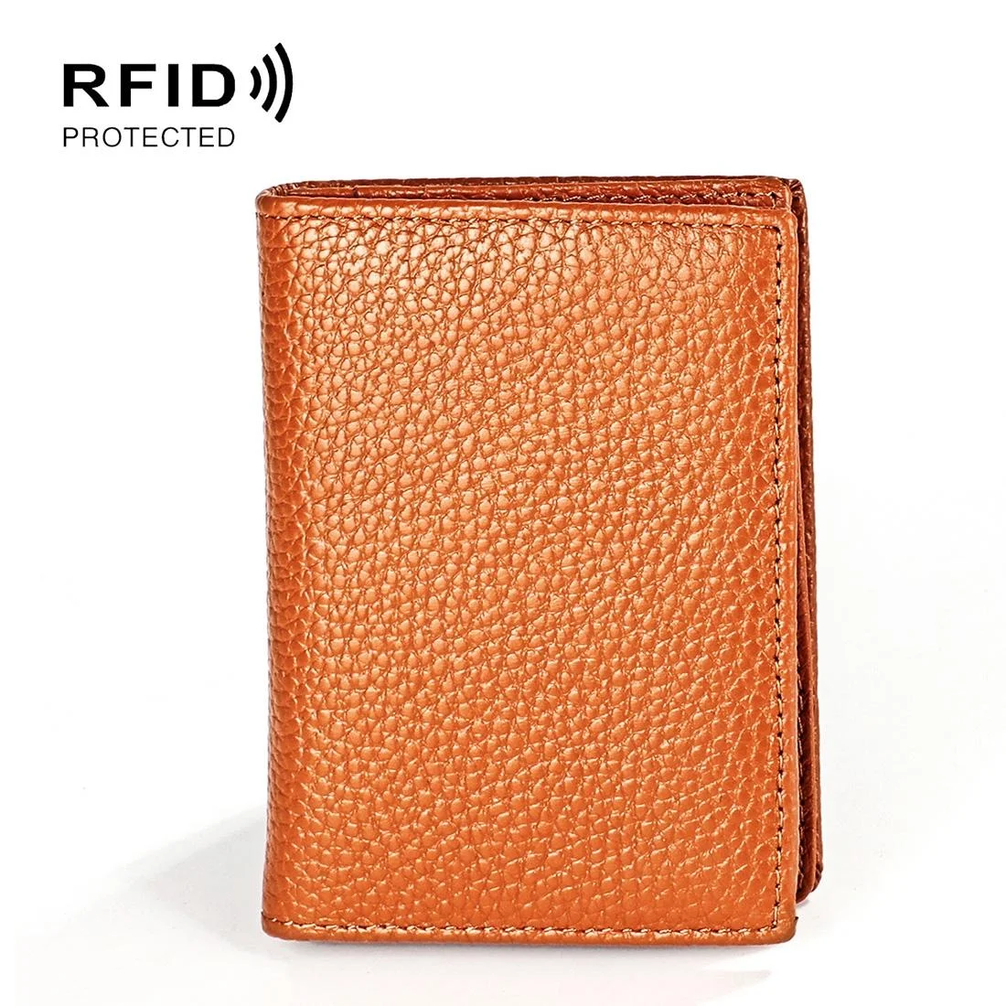 Men Leather Rfid Card Holder - Blocking Technology - Brown