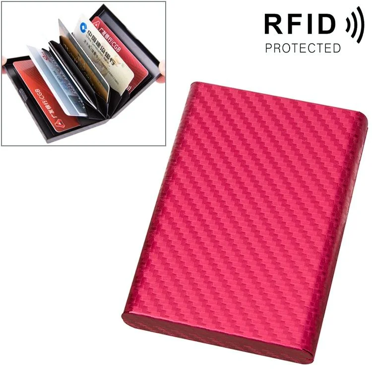 Secure Aluminum Credit Card Holder - Carbon Red