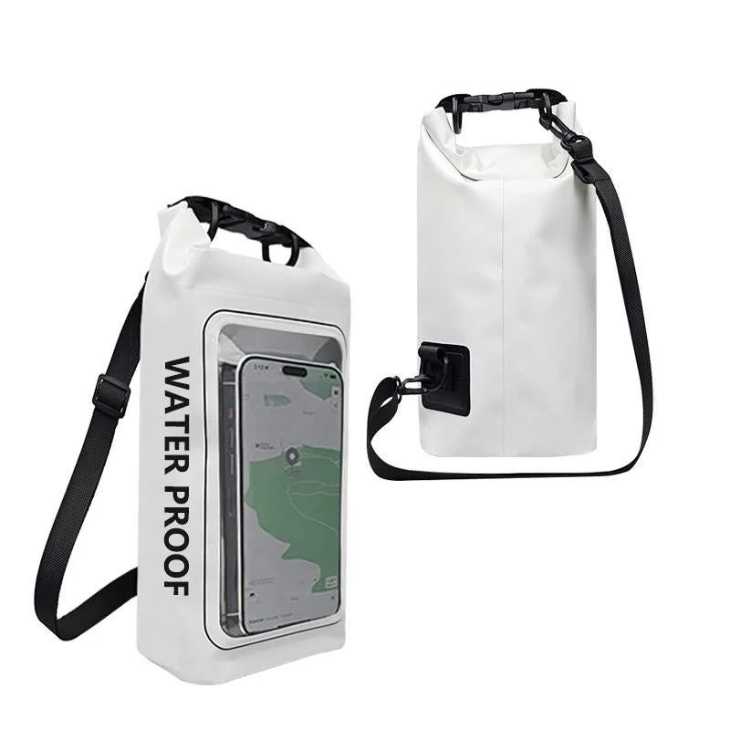 2 In 1 Waterproof Crossbody Phone Bag For Outdoor Cycling Swimming 2L Capacity - White - 5L