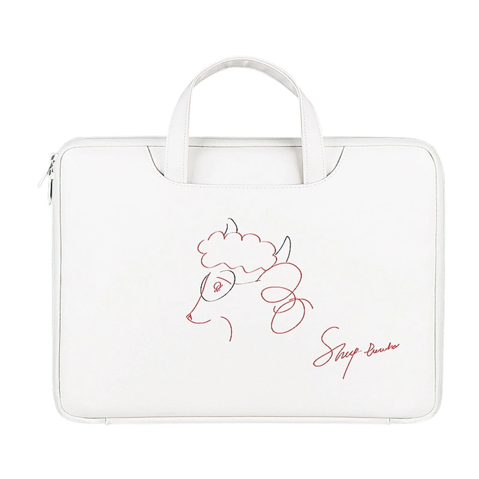 14.1-15.4 Inch Lightweight Printed Laptop Bag in Pu Material - Sheep Head
