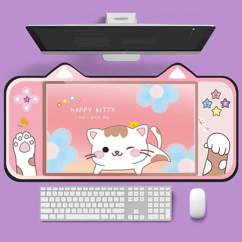 Adorable Cat Ear Desk Pad For Keyboard & Mouse - 3