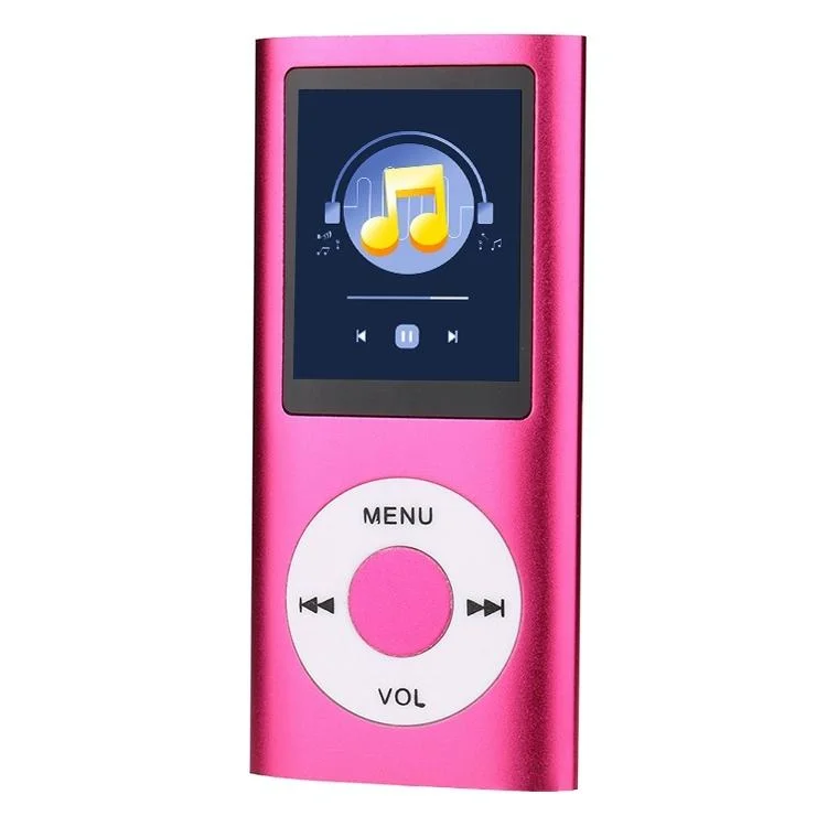 1.8 Inch Metal Mp4 Player + 16G Tf Card + Earphone + Cable - Rose Red - With Earphone+Cable